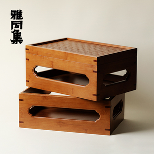 雅同集竹制多宝格乾隆百宝箱茶具收纳盒茶柜置物架茶桌茶壶收纳架