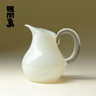 高端冰玉透明公道杯创意手工茶海分茶器耐热手持公杯均杯 雅同集