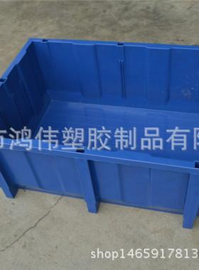 供应特大号零件盒 600*400*230mm蓝色斜口盒 大号斜口零件盒