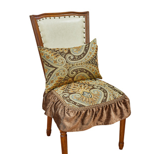 椅套罩 美式 家用餐桌餐椅坐垫靠背椅垫子四季 防滑加厚套装 欧式