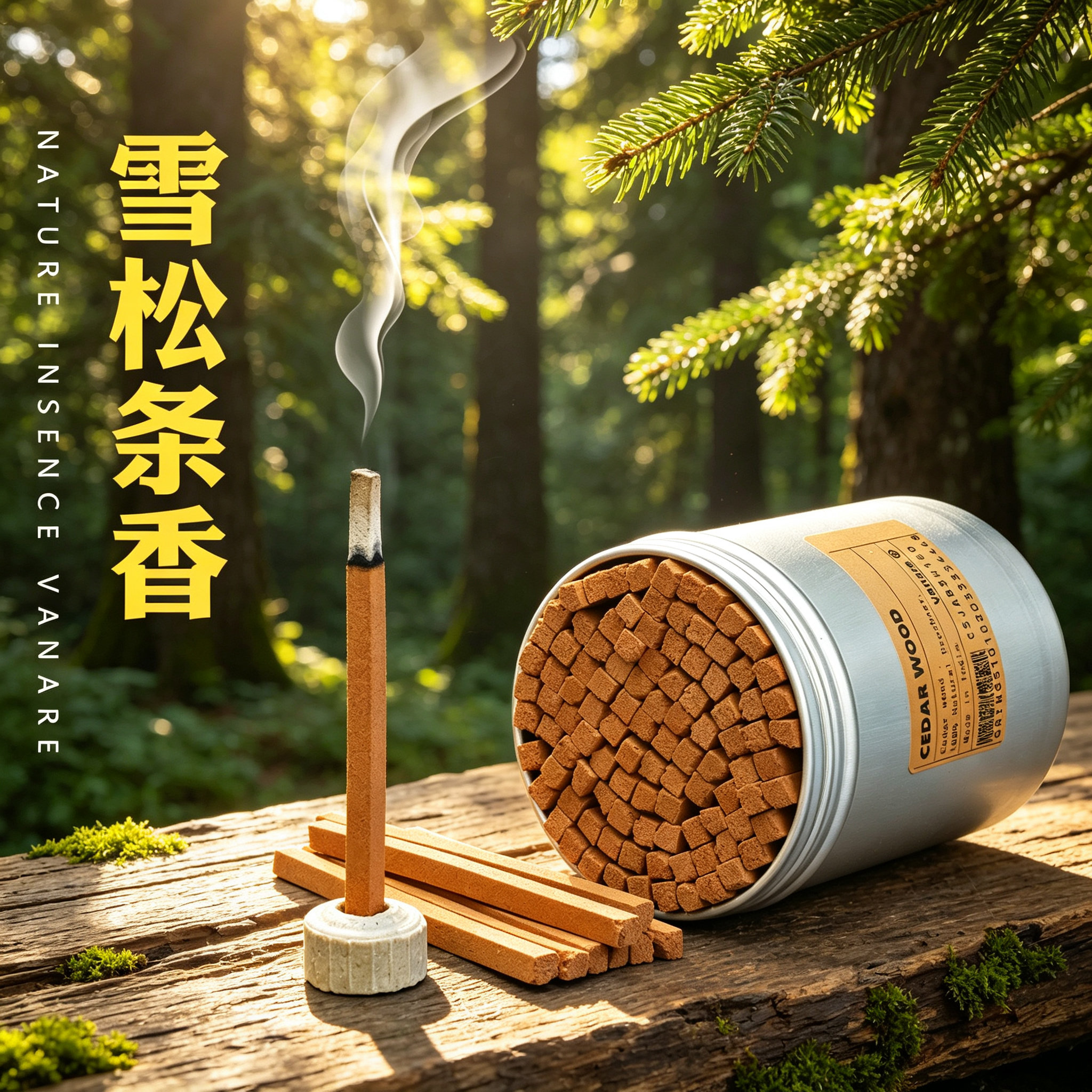 雪松净化磁场线香杀菌消毒纯阳能量香薰天然植物熏香持久浓郁留香