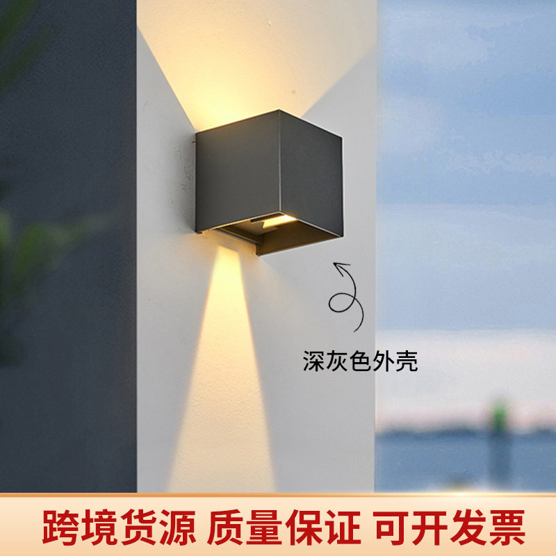 简约LED户外壁灯防水阳台过道人体感应超亮室外庭院灯现代壁灯