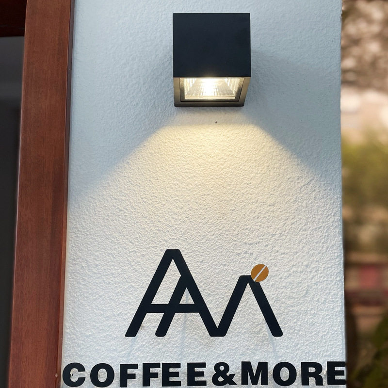 户外壁灯服装店门口防水外墙灯黑色方形壁灯庭院氛围装饰洗墙灯饰