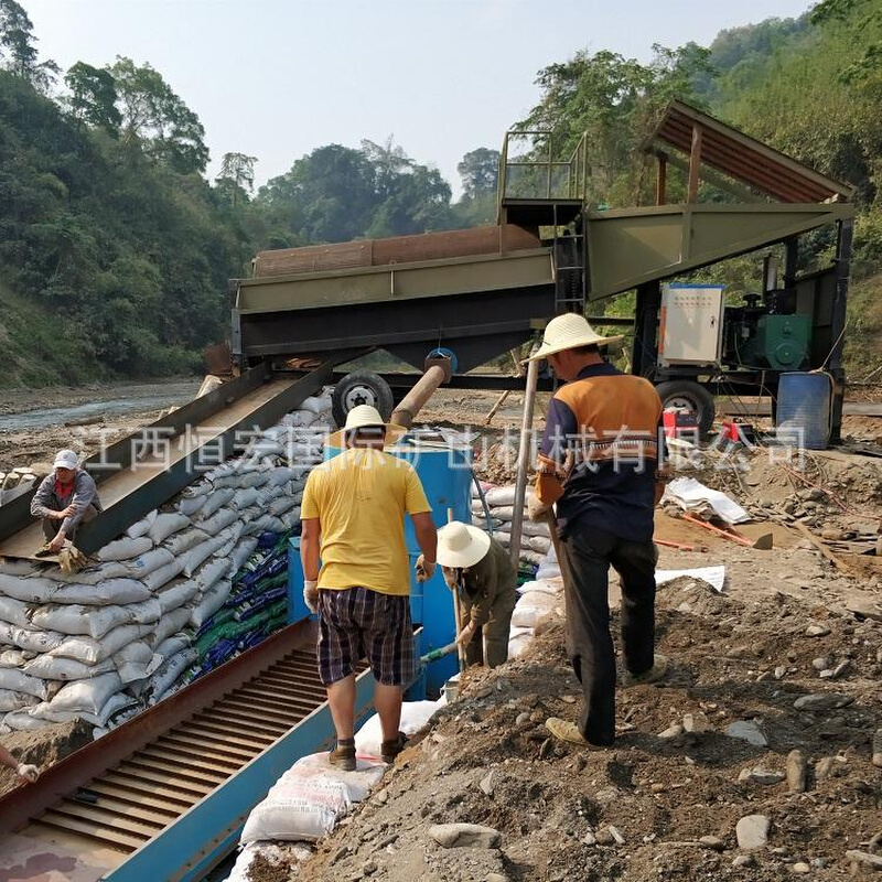 江西硅砂砂金铜米选金ABS塑料6S选矿小摇床水冲式大槽钢选金设备