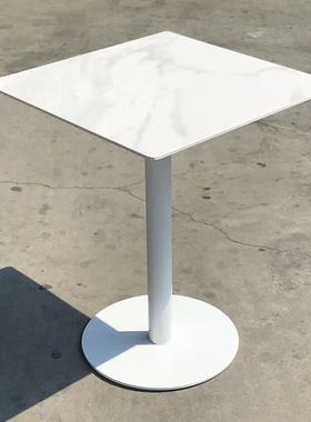 厂家直销白色岩板大理石桌子 户外休闲桌椅配套方形圆形可做AT218