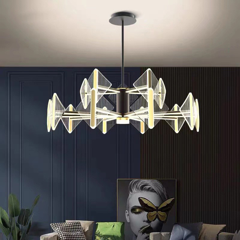 2025新款发光灯臂吊灯现代简约客厅灯吊灯轻奢创意卧室餐厅led灯