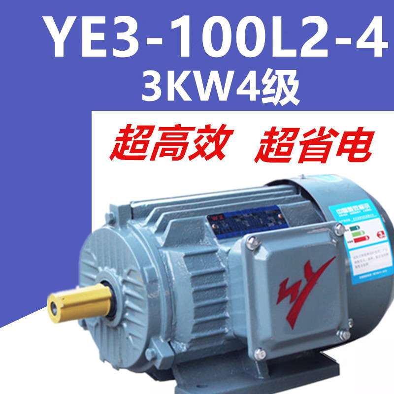 3KW4级电机YE3-100L2-4三相异步电动机千瓦国标铜线380V二级能效
