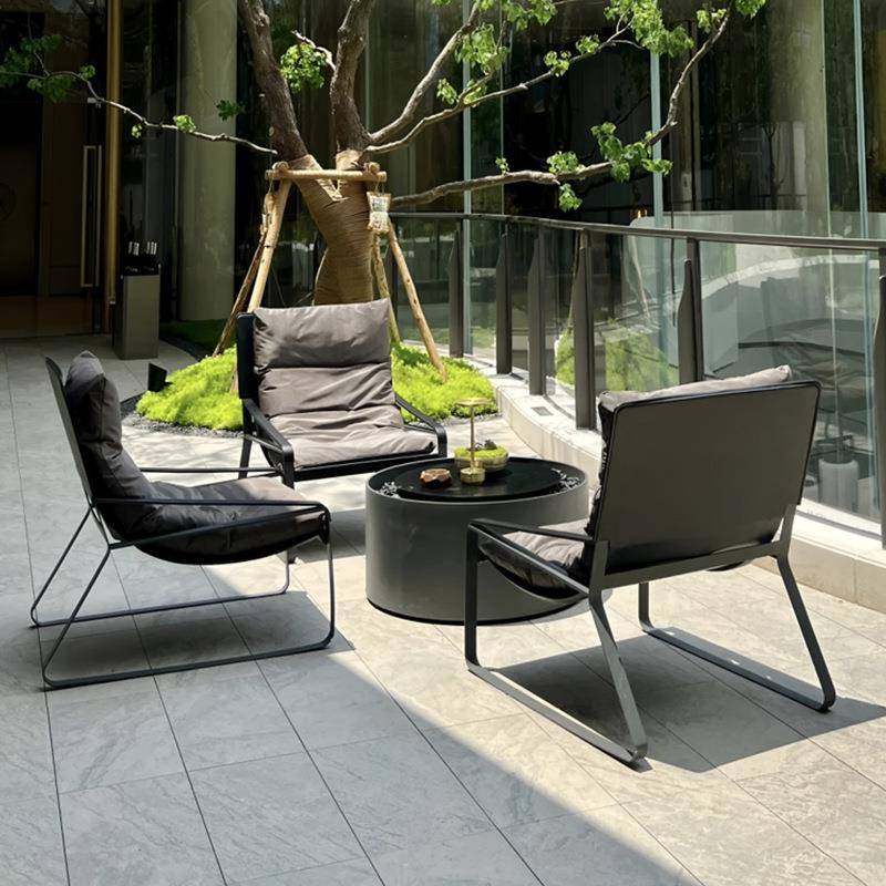 户外沙发防水防晒庭院花园轻奢极简创意懒人躺椅铝合金不锈钢沙发