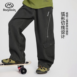 半度闲男童加厚裤子冬装2025新款儿童加绒保暖长裤冬季奥利绒卫裤