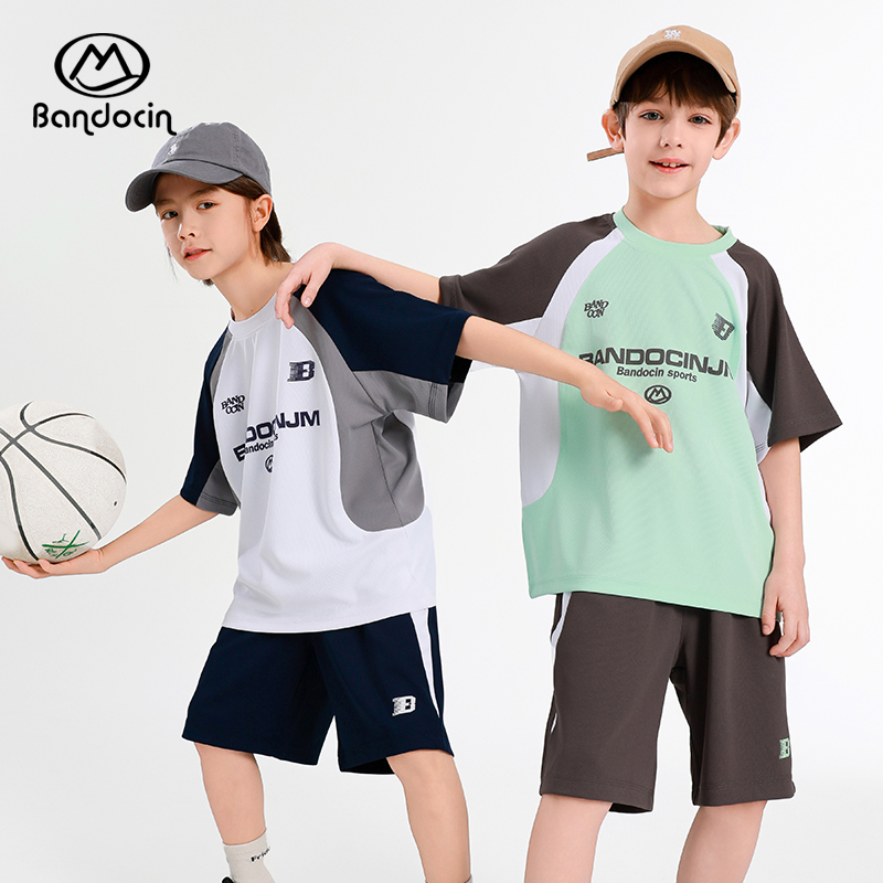 半度闲男童速干运动套装篮球服