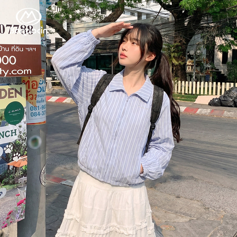 半度闲初中生夏装衬衫外套薄款20图片