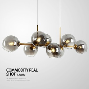 现代简约客厅魔豆分子吊灯家用卧室餐厅灯个性 吧台玻璃球气泡灯具