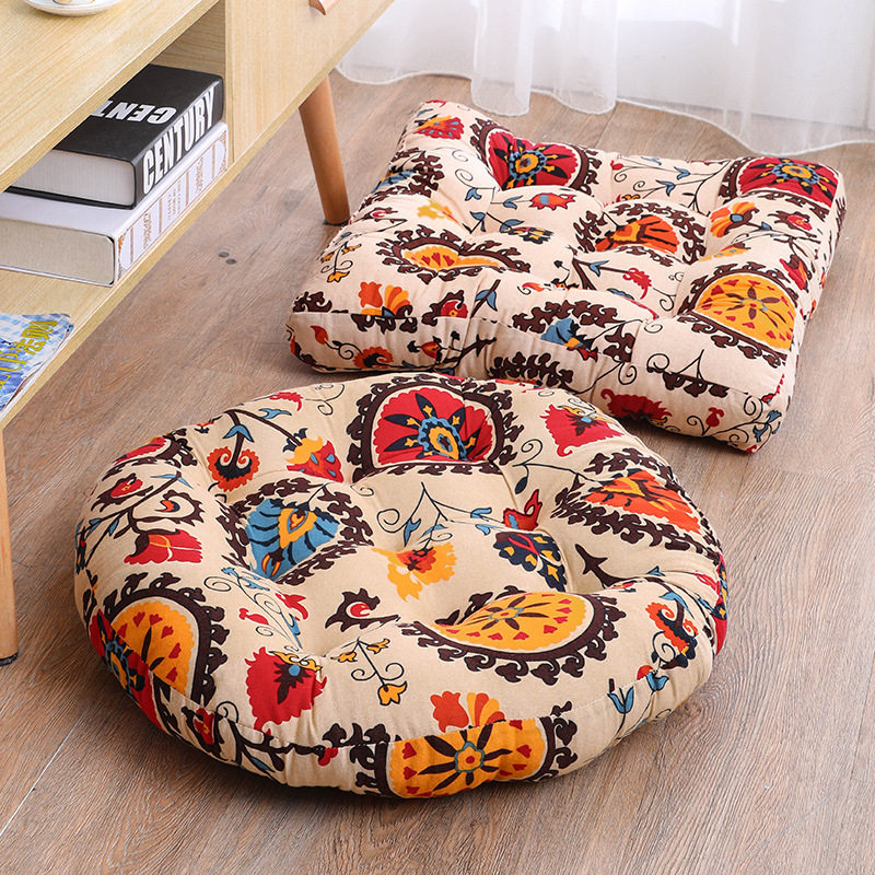 冬季圆形坐垫椅子垫胖子垫加厚加大蒲团垫飘窗榻榻米垫田园布艺