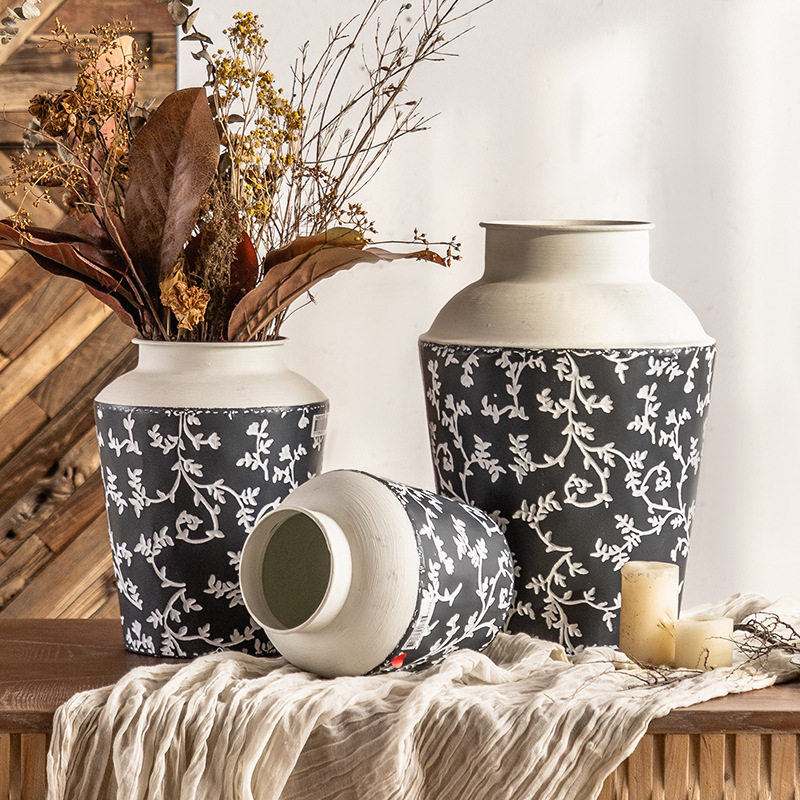 复古铁艺落地花瓶 民宿电视柜装饰插花大号 田园桌面装饰摆件批发,标准件/零部件/工业耗材,其他管件,淘宝优惠券,粉丝福利购,淘宝优惠卷