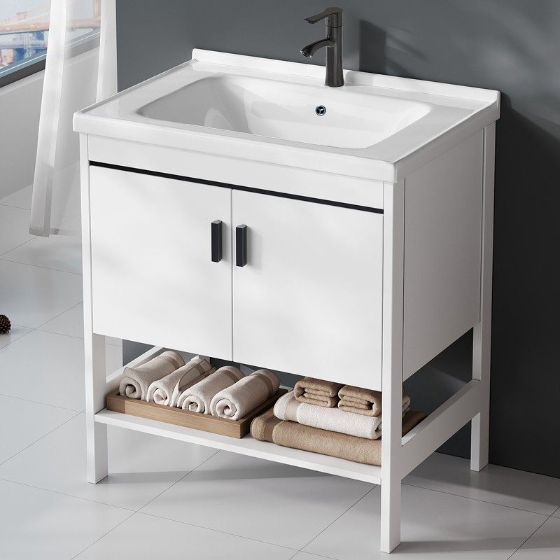 太空铝落地式洗手盆浴室柜组合小户型简易一体阳台洗漱台池洗脸盆