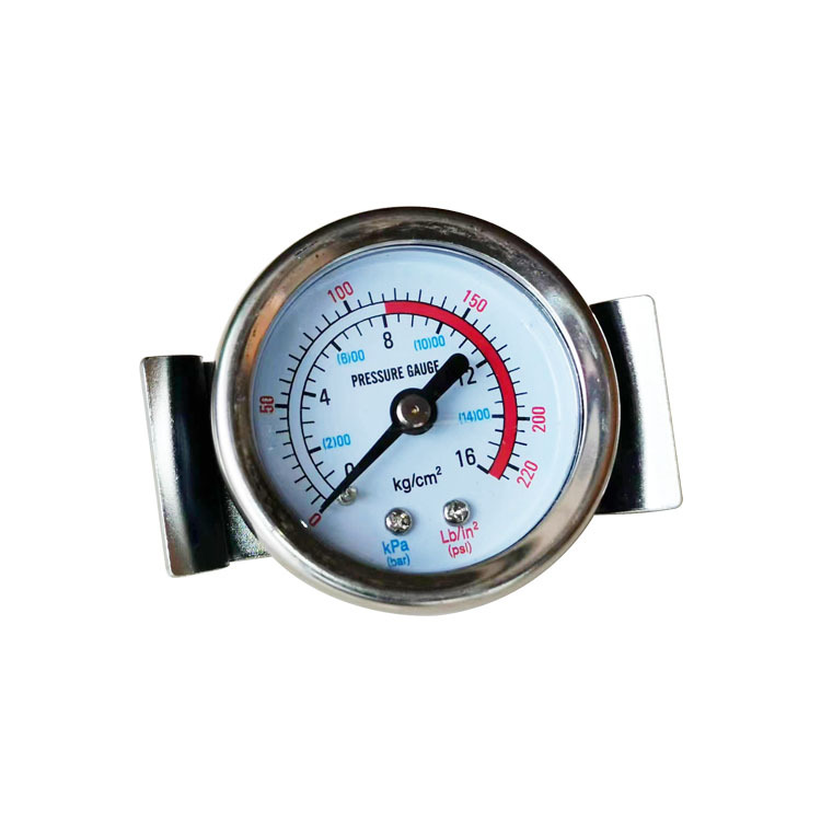 咖啡机压力表轴向带支架固定夹喷涂机气动元件用Y40Z 16kg 220psi