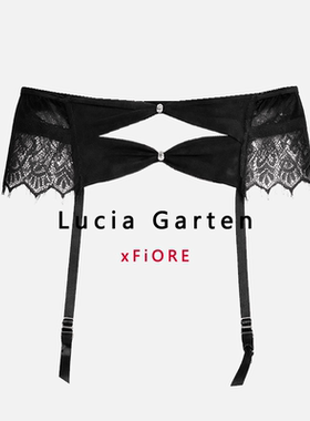 fiore波兰黑色蕾丝吊袜带女性感花边可调节防脱落丝袜吊带