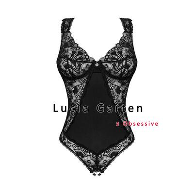 obsessive欧洲波兰进口连体衣蕾丝开裆女士裆部可打开收腹