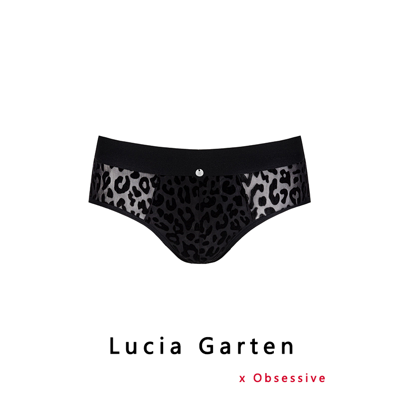 obsessive男士三角内裤男网纱透气高弹弹力运动豹纹性感时尚超薄