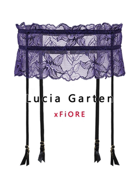 fiore波兰进口吊袜带紫色蕾丝网纱调节