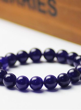 天然紫玉髓手链女紫水晶手串女款送朋友礼物百搭气质男手串情侣