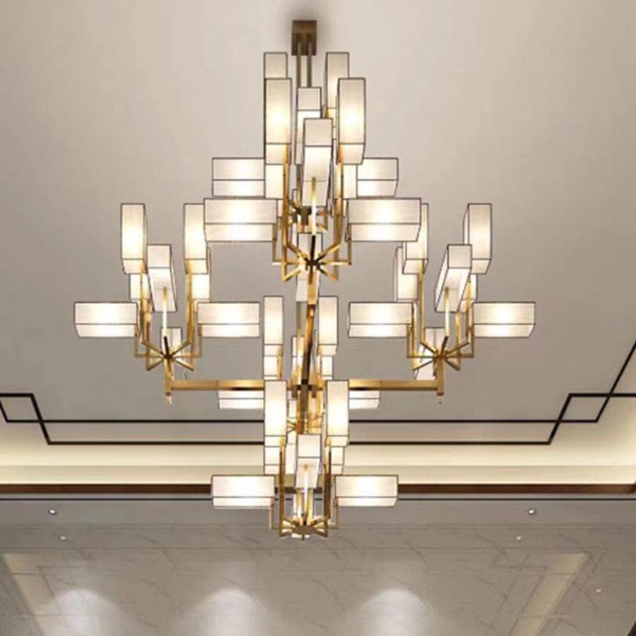 非标定制复古中国风现代新中式大型客厅吊灯挑空跃层楼梯大灯吊