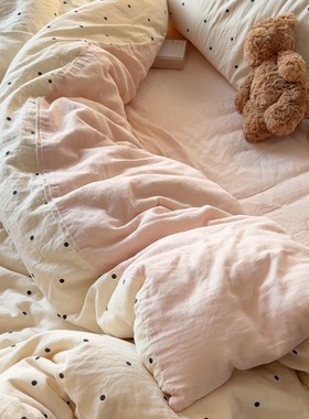 A类全棉爆双层纱总汇母婴级 纯棉双层纱床上四件套小清新卡通床单