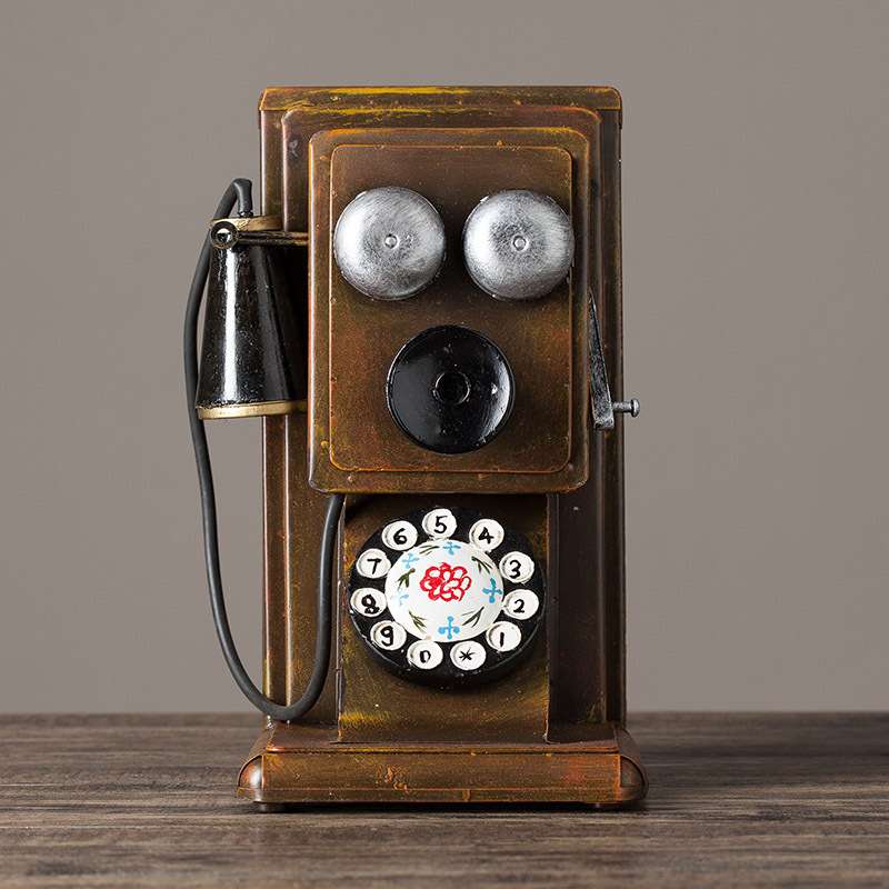 复古电话机模型 拍摄背景道具 酒吧咖啡馆服装店英伦风装饰品摆件