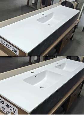 一体陶瓷盆双盆 1.8米大尺寸薄边盆嵌入式柜盆 高温一体加长