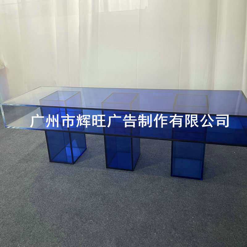 现代简约时尚亚克力家具 个性设计感彩色长凳 渐变蓝亚克力长凳