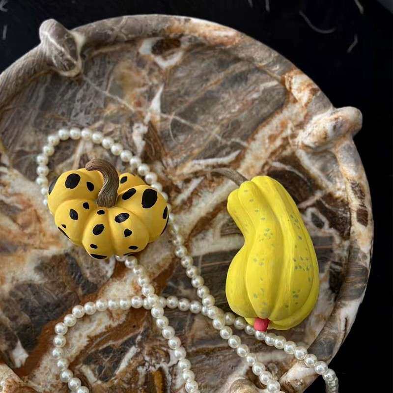 现代意式创意陶瓷南瓜果子春梨摆件茶室书房桌面家居装饰品摆件