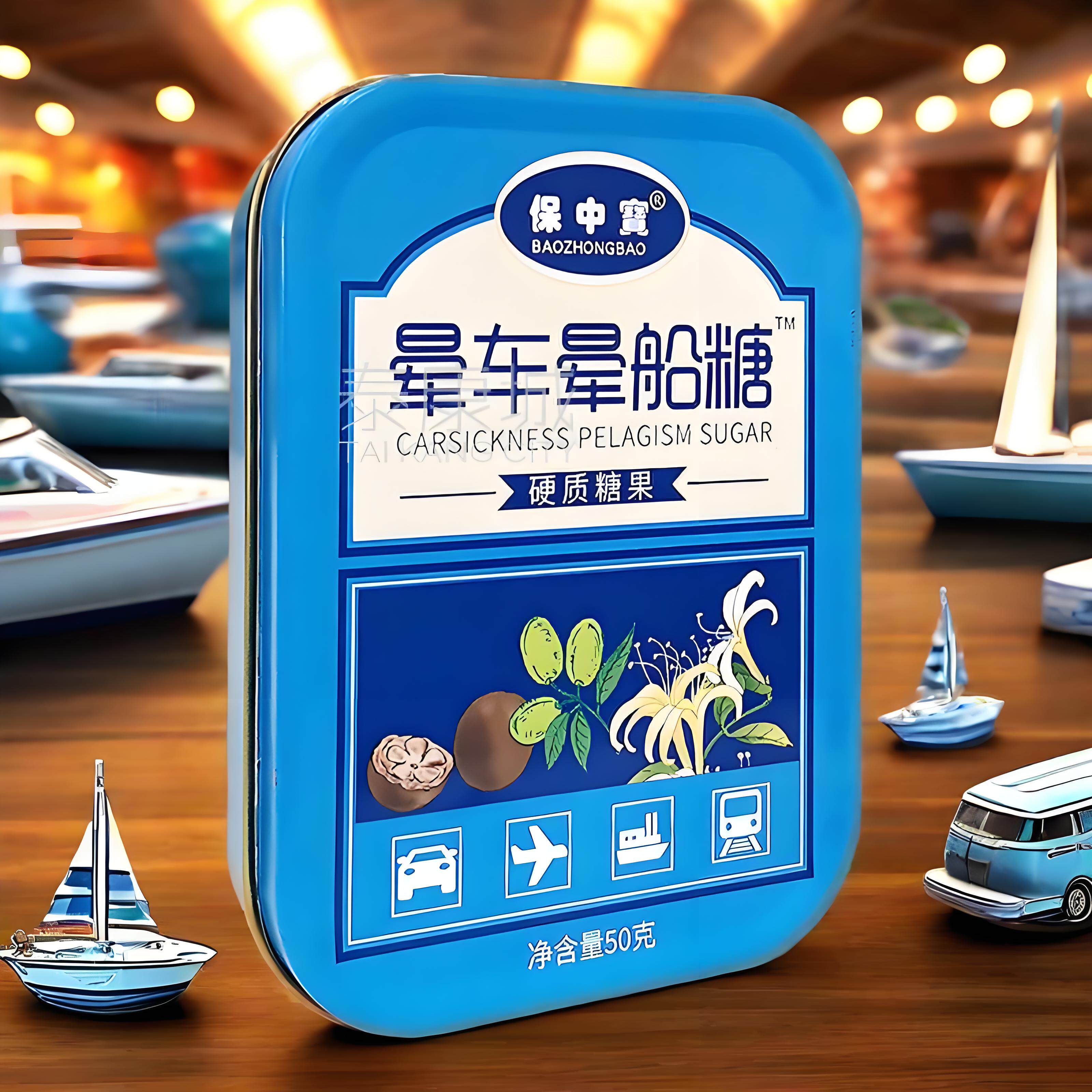 保中宝晕车晕船晕机糖含片50g(约20粒)本草精华 清凉舒爽提神防吐