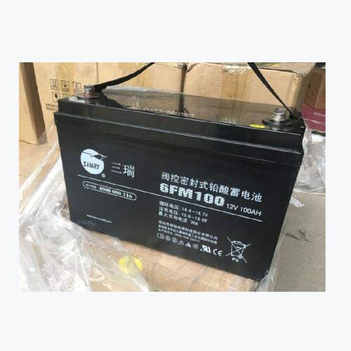 三瑞阀控式蓄电池6FM100 免维护12V100AH基站UPS太阳能直流屏电源