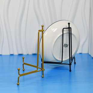 折叠展示支架钟表托架盘架相框证书陈列架多功能桌面挂盘装 饰摆件