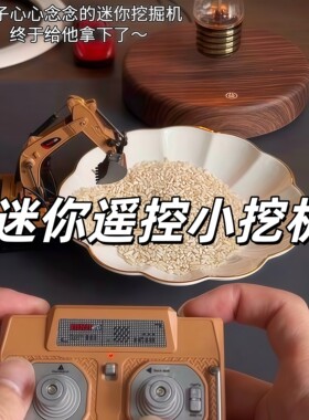 迷你遥控全比例挖掘机翻斗车合金小叉车挖土模型儿童男孩玩具礼物