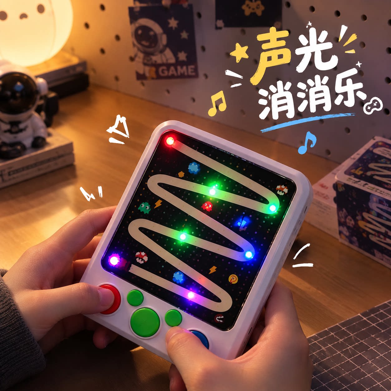 声光消消乐儿童游戏机按按乐闯关动感益智玩具手眼协调互动玩具