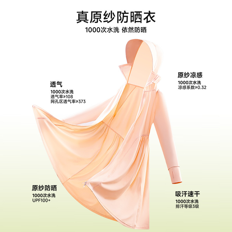 女童防晒衣长款夏季2025新款儿童冰丝轻薄防晒长裙全身防晒服