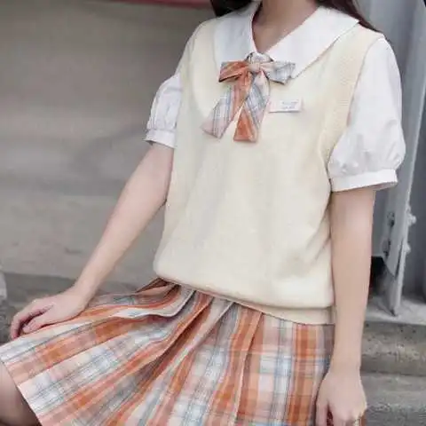 外搭日系毛衣基础款套头V领背心春秋款jk新款外套马甲女针织