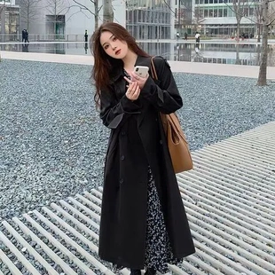 宽松流行女韩版 风衣新款 外套过膝气质英伦风2025大衣中长款 春秋季