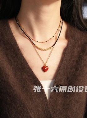 张十六黑金百搭毛衣链