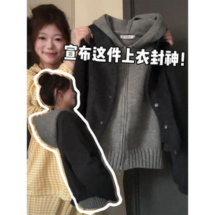 灰色短款棒球服外套女款春秋季毛呢正肩小香风夹克小个子初春穿搭