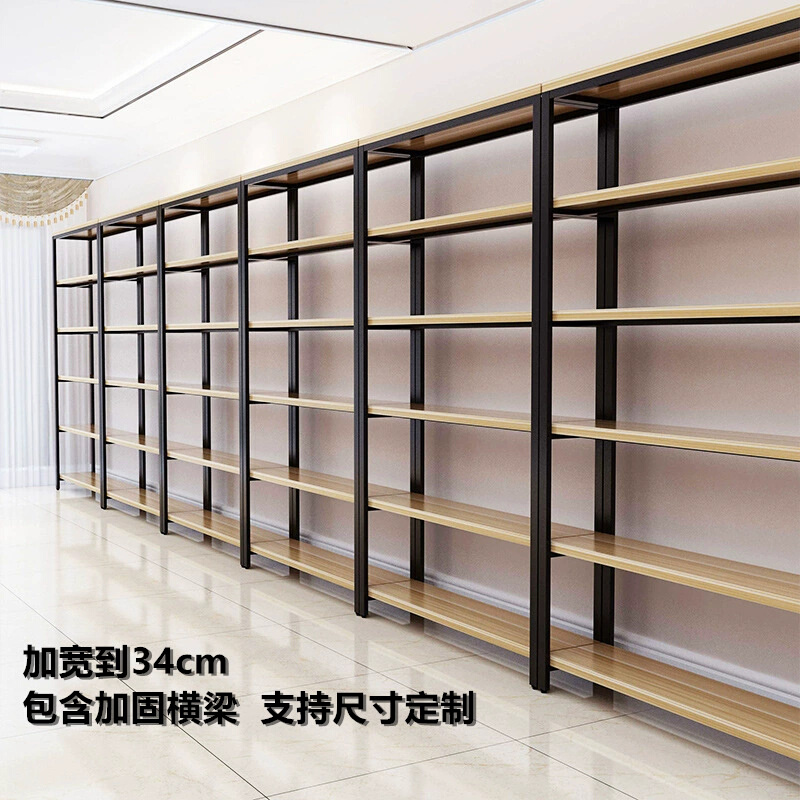 钢木展示架多层隔板落地产品陈列置物架客厅简易书架货架现货批发
