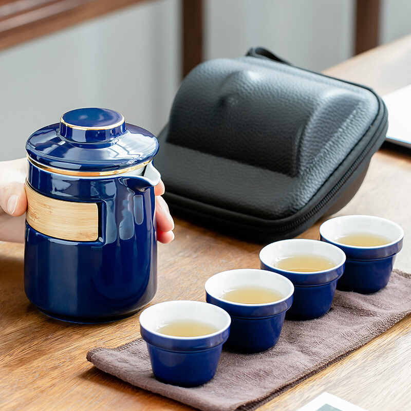 旅行陶瓷茶具套装便携式包一壶四杯快客杯车载功夫户外随身泡茶壶