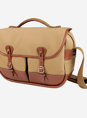 Billingham/白金汉包Mini Eventer斜挎包单肩包原装真皮帆布卡其色褐色边节日礼物生日送礼英国进口纯手工