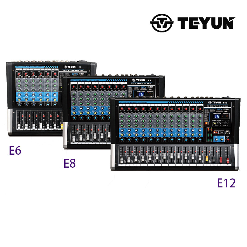定制6路调音台舞台音响蓝牙usb混音器DSP数字电脑直播设备DJmixer