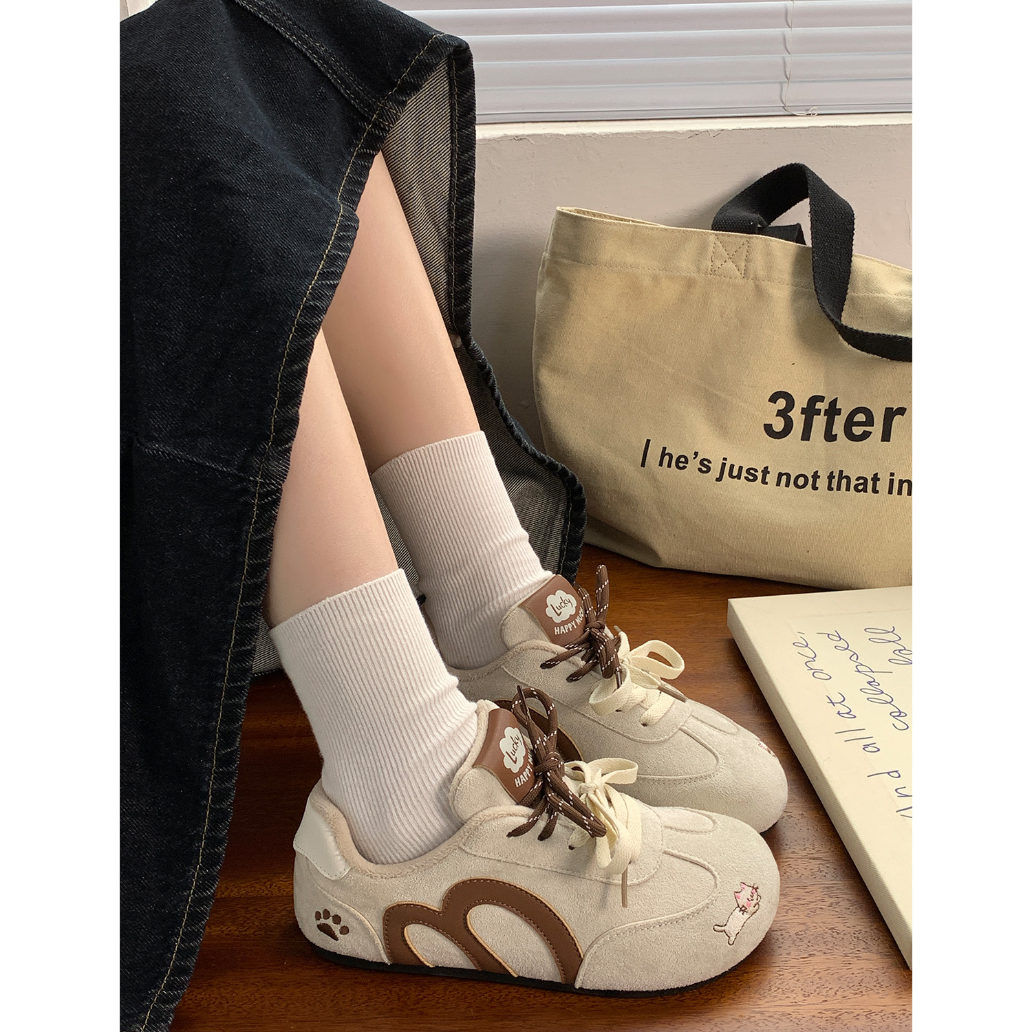 爆款德训鞋女2025冬季秋季新款复古百搭休闲加绒棉鞋运动厚底板鞋