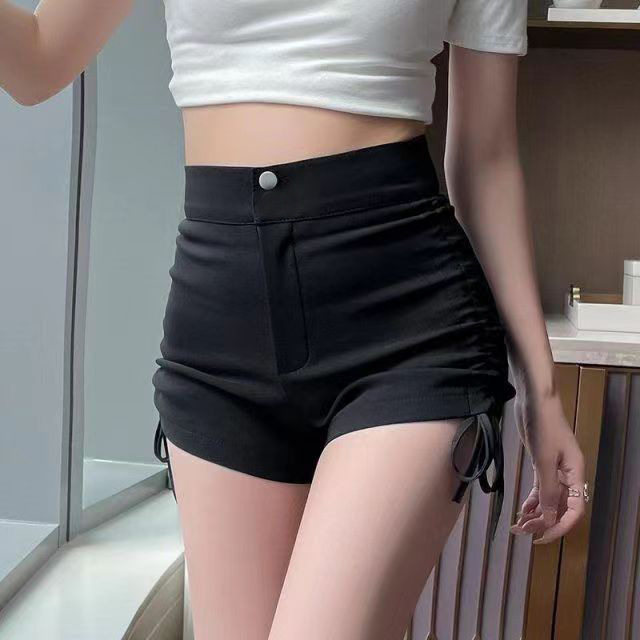 秋季设计感短裤女裤辣妹小众抽绳