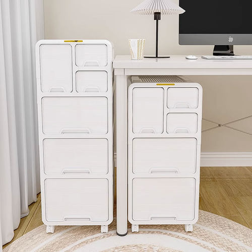 桌下收纳柜宿舍办公室落地多层文件杂物书本收纳柜塑料 置物架