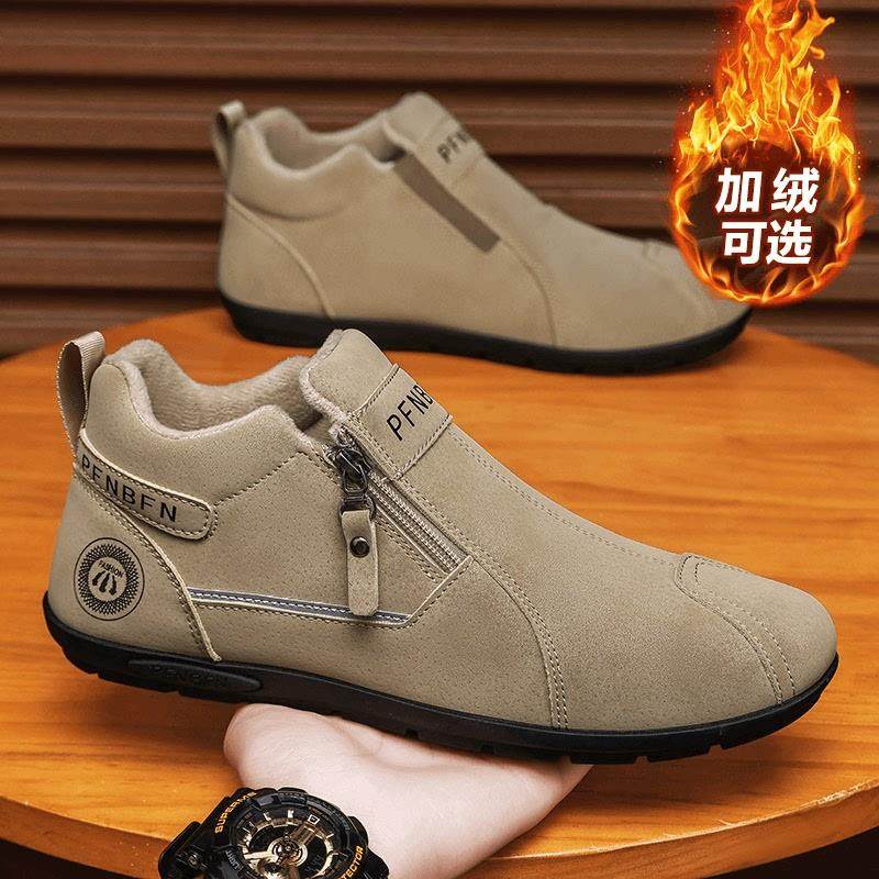 焱鹿途男鞋艳鹿鞋业新款男士软底防滑一脚蹬阿甘鞋时尚运动休闲鞋