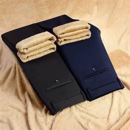 pseny男裤翠莲的优选超市西裤加绒加厚保暖休闲裤子男士弹力长裤